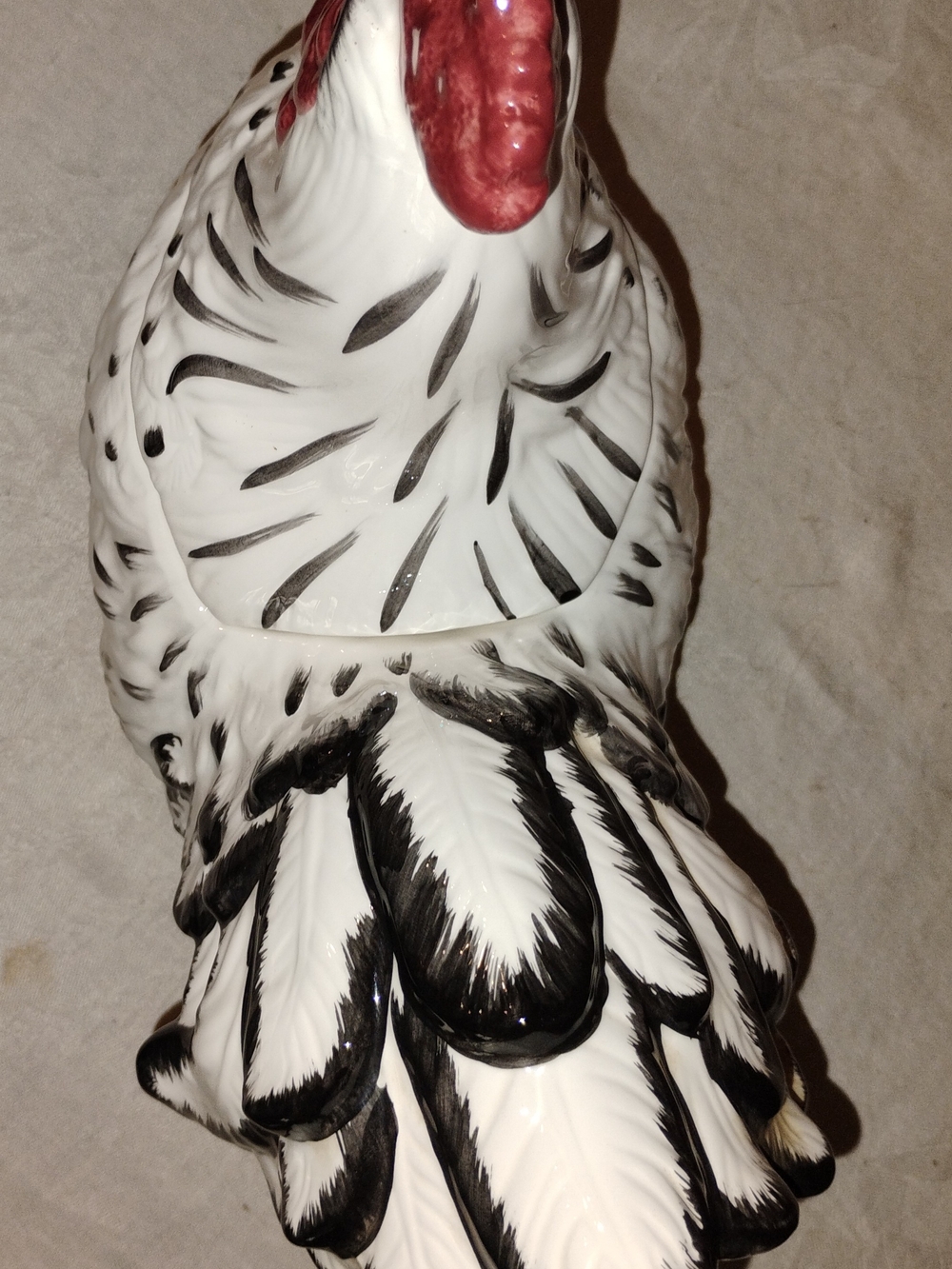 GKRO Large Collectible Rooster Cookie Jar - White and Black Vintage - Picture 6 of 10